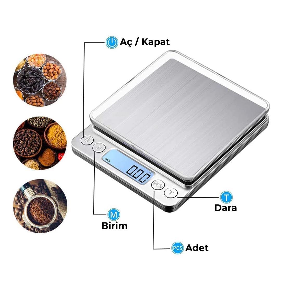 Crown CRW-7106 Dijital Hassas Mutfak Terazisi 500 gr