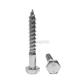 6x40 DIN 571 6.8 Kalite AKB (Altı Köşe Başlı) Demir Trifon Vida Beyaz