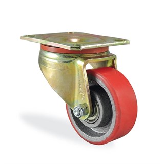 Kama K4102 DOR 055 Oynak Tablalı Poliüretan Kaplı Rulmanlı Ağır Sanayi Tekeri 55 mm Çaplı