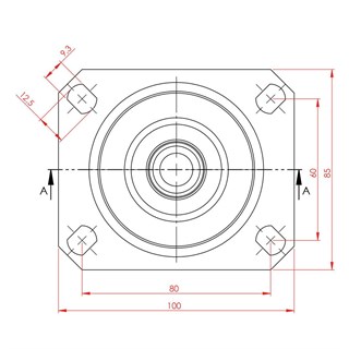 Kama K4102 DOR 080 F18 Oynak Tablalı ve Frenli Poliüretan Kaplı Rulmanlı Ağır Sanayi Tekeri 80 mm Çaplı