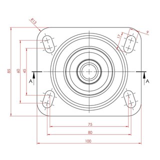 Kama K3302 SLP 080 Oynak Tablalı Orta Sanayi Tekeri 80 mm Çaplı