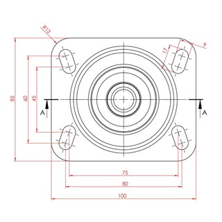 Kama K3302 SLP 100 F18 Oynak Tablalı ve Frenli Orta Sanayi Tekeri 100 mm Çaplı