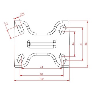 Kama K3307 SLP 080 Sabit Tablalı Orta Sanayi Tekeri 80 mm Çaplı