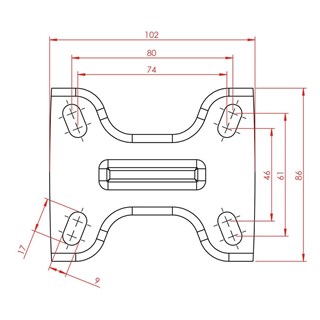 Kama K3307 SLP 100 Sabit Tablalı Orta Sanayi Tekeri 100 mm Çaplı