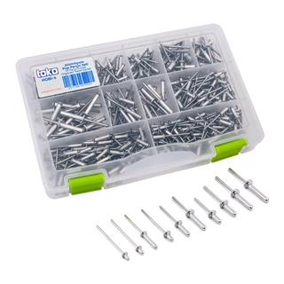 Toko Hobi-4 Alüminyum Pop Perçin Seti 411 Parça 13 Çeşit Organizer Takım Çantalı