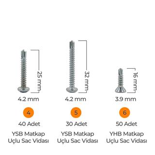Toko Hobi-3 Matkap Uçlu Akıllı Vida Seti 435 Parça 14 Çeşit Organizer Takım Çantalı