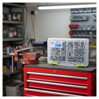 Toko Hobi-4 Alüminyum Pop Perçin Seti 411 Parça 13 Çeşit Organizer Takım Çantalı