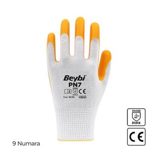 Beybi Pn7 Yarı Nitril Kaplı Örgü Polyester Eldiven 9 Numara