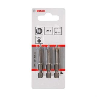 Bosch ExtraHard Ekstra Sert Vidalama Ucu PH1x49 mm 3lü Paket