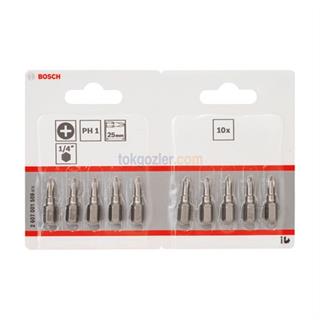 Bosch ExtraHard Ekstra Sert Vidalama Ucu PH1x25 mm 10lu Paket