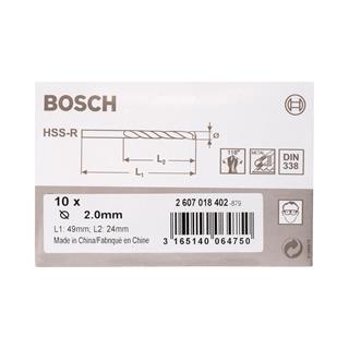 Bosch Metal Matkap Ucu HSS-R 2x49 mm 10lu Paket
