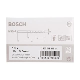 Bosch Metal Matkap Ucu HSS-R 3.5x70 mm 10lu Paket