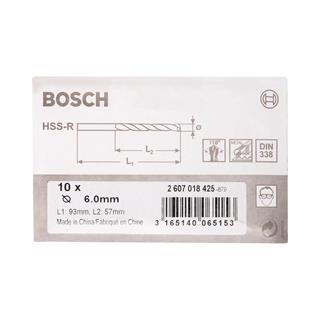 Bosch Metal Matkap Ucu HSS-R 6x93 mm 10lu Paket