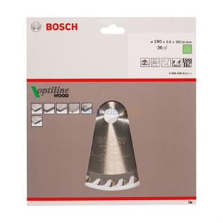 Bosch Optiline Wood 190x20/16 mm 36 Diş Ahşap İçin Daire Testere Bıçağı