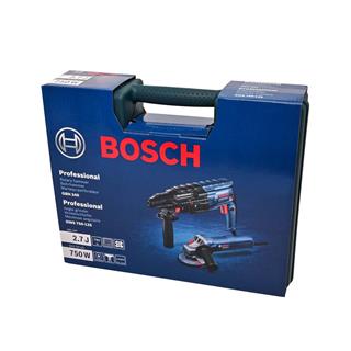 Bosch Profesyonel GBH 240 SDS-Plus Kırıcı Delici Matkap 790 Watt + Bosch Profesyonel GWS 750-125 Avuç Taşlama Makinesi 750 Watt 125 mm Set Plastik Çantalı