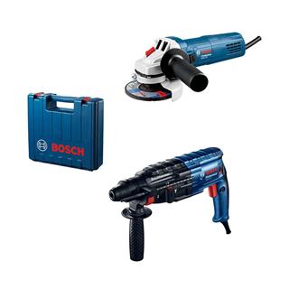 Bosch Profesyonel GBH 240 SDS-Plus Kırıcı Delici Matkap 790 Watt + Bosch Profesyonel GWS 750-125 Avuç Taşlama Makinesi 750 Watt 125 mm Set Plastik Çantalı