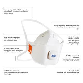 Draeger X-plore 1920 V FFP2 NR D Toz Maskesi - 1 Adet
