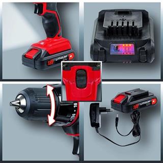 Einhell TC-CD 18-2 Li (2x1.3 Ah) Çift Akülü Vidalama 18 Volt 1.3 Ah