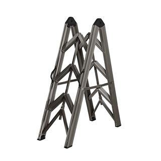 Elbe 3+3 Basamaklı Çift Çıkışlı Portatif Katlanabilir Alüminyum Merdiven