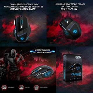 Everest SM-770 Chopper Usb Siyah Oyun Gaming Oyuncu Mouse