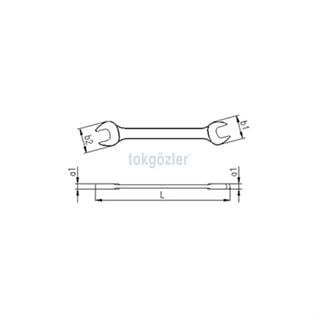 İzeltaş 0100 Çatal İki Ağız Anahtar Kısa Boy 17x19 mm