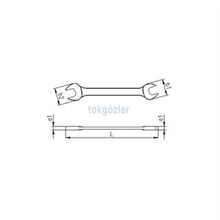 İzeltaş 0100 Çatal İki Ağız Anahtar Kısa Boy 24x27 mm
