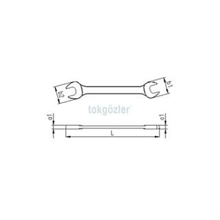İzeltaş 0130 Çatal İki Ağız Anahtar Uzun Boy 20x22 mm