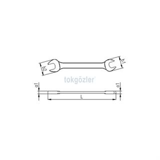 İzeltaş 0130 Çatal İki Ağız Anahtar Uzun Boy 14x17 mm