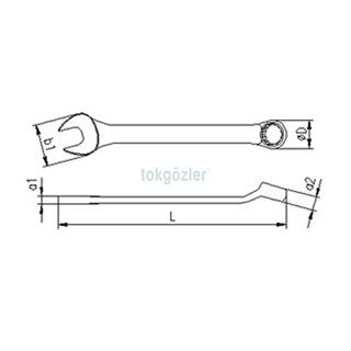 İzeltaş 0370 Boyunlu Kombine Anahtar 9 mm