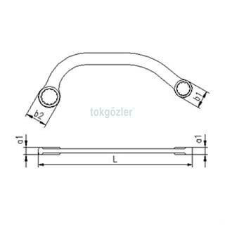 İzeltaş 0530 Yarım Ay Anahtar Yıldız İki Ağız 13x17 mm