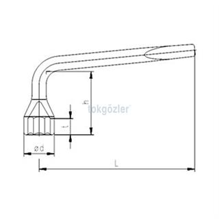 İzeltaş 1940 Bijon Anahtarı Pipo Tipi (Tornavida Ağızlı) 19 mm
