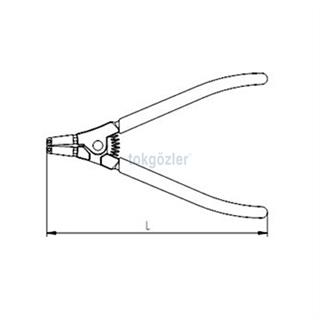 İzeltaş 3311 Dış Segman Pensesi (Yaylı Eğri) 210 mm