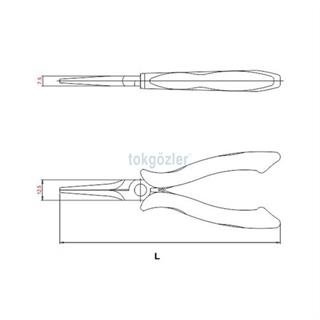 İzeltaş 3555 Elektronikçi Sivri Uçlu Düz Kargaburun 150 mm