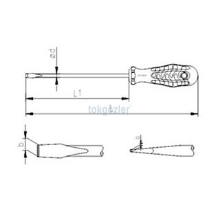 İzeltaş 4100 Kraft Serisi Düz Uçlu Tornavida 5x150 mm