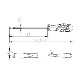 İzeltaş 4100 Kraft Serisi Düz Uçlu Tornavida 4x80 mm