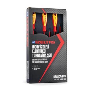 İzeltaş 4140 1000V İzoleli Elektrikçi Tornavida Seti - 6 Parça