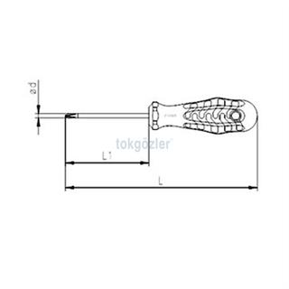 İzeltaş 4320 Rod Serisi Yıldız Uçlu Tornavida 6x100 mm