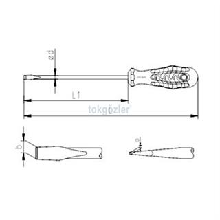 İzeltaş 4350 Ergonomik Serisi Düz Uçlu Tornavida 4x80 mm