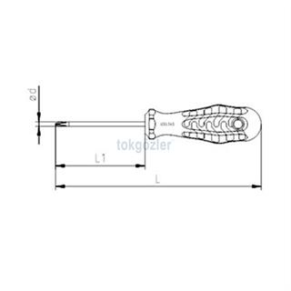 İzeltaş 4350 Ergonomik Serisi Yıldız Uçlu Tornavida 4.5x80 mm