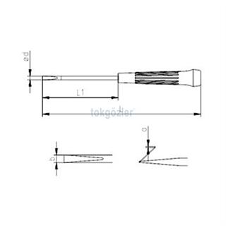 İzeltaş 4500 Elektronikçi Tip (Klemens) Düz Uçlu Tornavida 4x125 mm