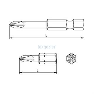 İzeltaş 4825 Pozidriv Bits Uç Pz2 25 mm