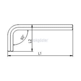 İzeltaş 4903 Allen Anahtar Altı Köşe Uzun Boy 3.5 mm
