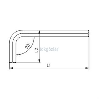 İzeltaş 4903 Allen Anahtar Altı Köşe Uzun Boy 2.5 mm