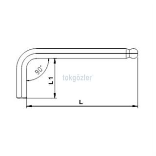 İzeltaş 4905 Yuvarlak Başlı Allen Anahtar 4 mm