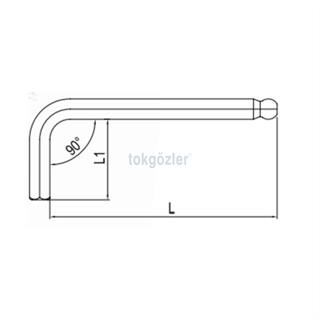 İzeltaş 4906 Yuvarlak Başlı Allen Altı Köşe Uzun Boy 2.5 mm