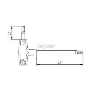 İzeltaş 4921 Yuvarlak Başlı T Tipi Allen Anahtar 5 mm