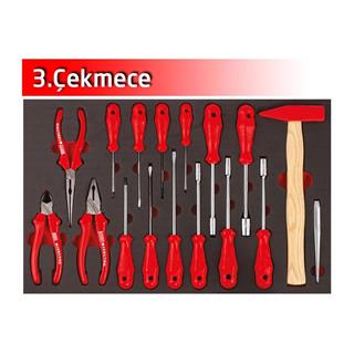 İzeltaş 5 Çekmeceli Partner Mobil Takım Dolabı 118 Parça (Dolu)