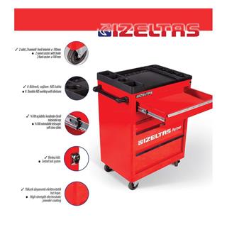 İzeltaş 5 Çekmeceli Partner Mobil Takım Dolabı Kırmızı (Boş)