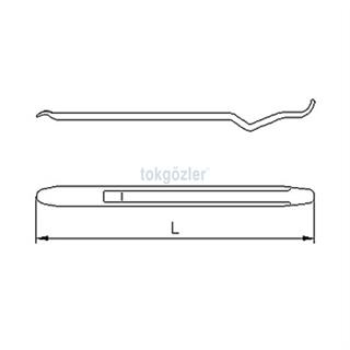 İzeltaş 6360 Levye Oluklu Kıvrık Uçlu Krom Kaplı 600 mm