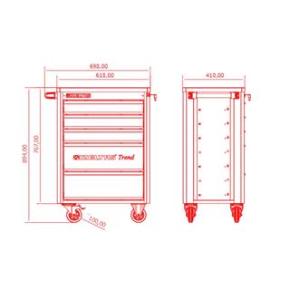 İzeltaş 8244321005 Trend Serisi 5 Çekmeceli Boş Takım Dolabı